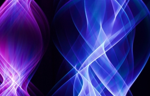 light art in blue and purple