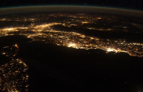earth from space at night