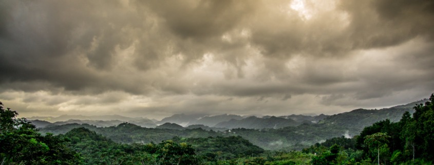 storm clouds over mountains